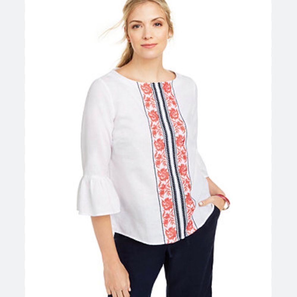 Chartres Club Boho Quarter Sleeve Blouse Small